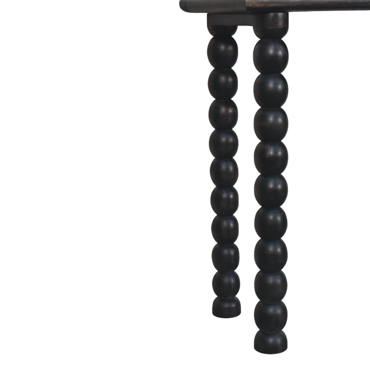 Mid-Century Modern Soba Ball Console - Entryway & Hallway Table in Solid Mango Wood - product view 7 showing handcrafted...