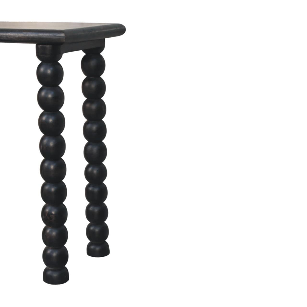 Mid-Century Modern Soba Ball Console - Entryway & Hallway Table in Solid Mango Wood - product view 6 showing handcrafted...