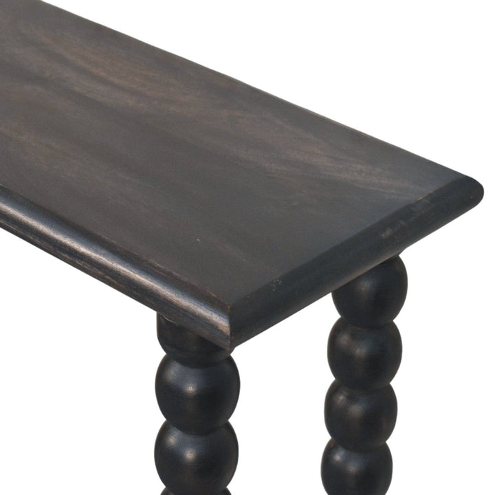 Mid-Century Modern Soba Ball Console - Entryway & Hallway Table in Solid Mango Wood - product view 5 showing handcrafted...