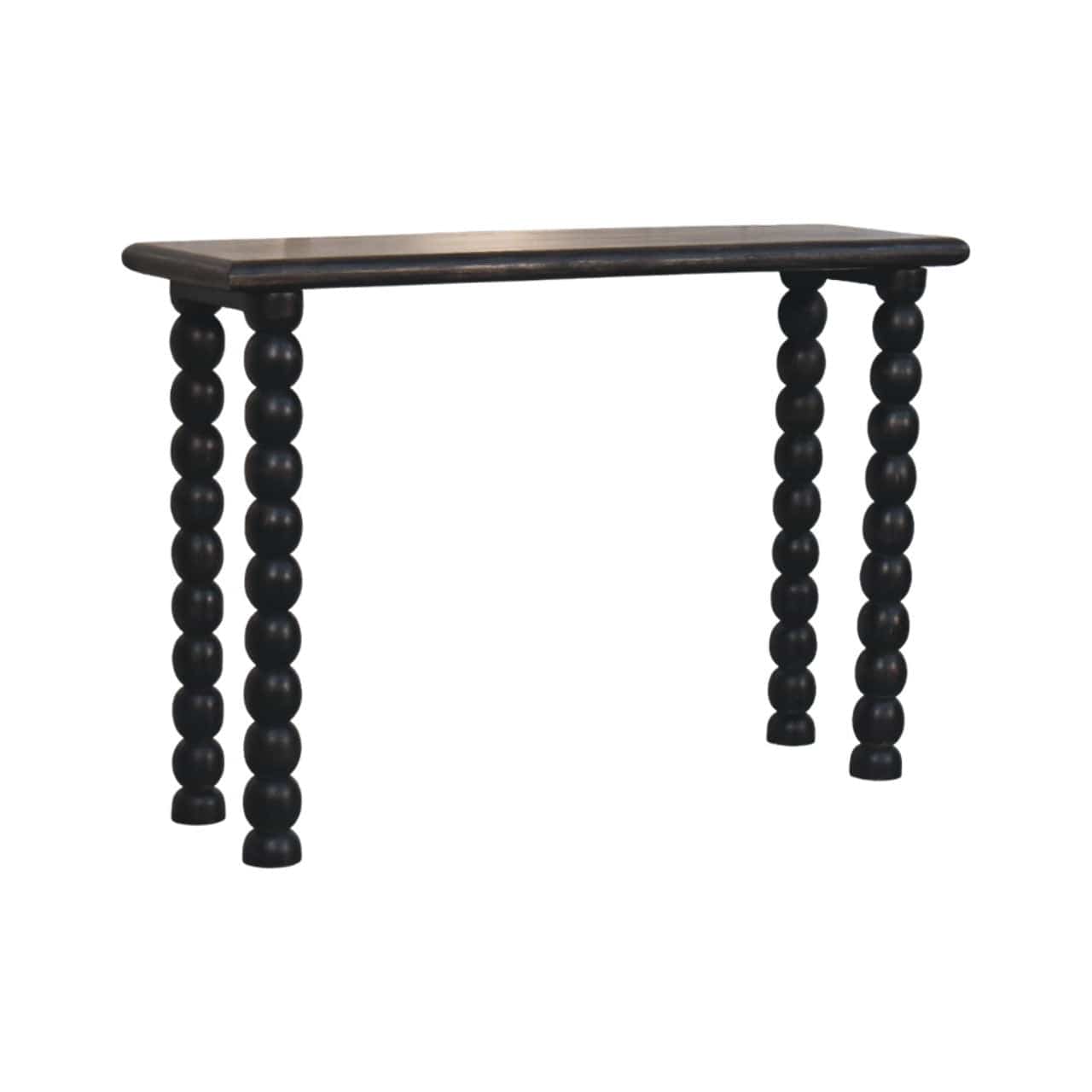 Mid-Century Modern Soba Ball Console - Entryway & Hallway Table in Solid Mango Wood - product view 3 showing handcrafted...