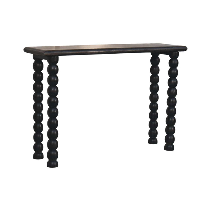 Mid-Century Modern Soba Ball Console - Entryway & Hallway Table in Solid Mango Wood - product view 3 showing handcrafted...