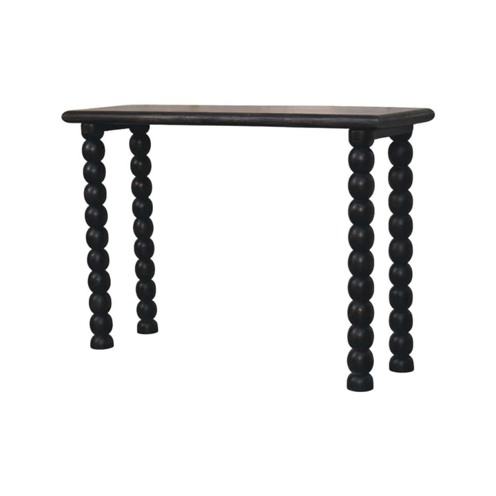 Mid-Century Modern Soba Ball Console - Entryway & Hallway Table in Solid Mango Wood - product view 2 showing handcrafted...