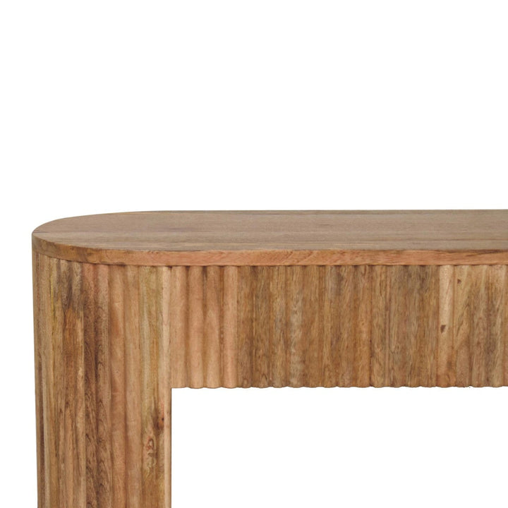Rustic Soba Straight TV Stand - Solid Mango Wood Entertainment Center for Living Room - product view 5 showing...