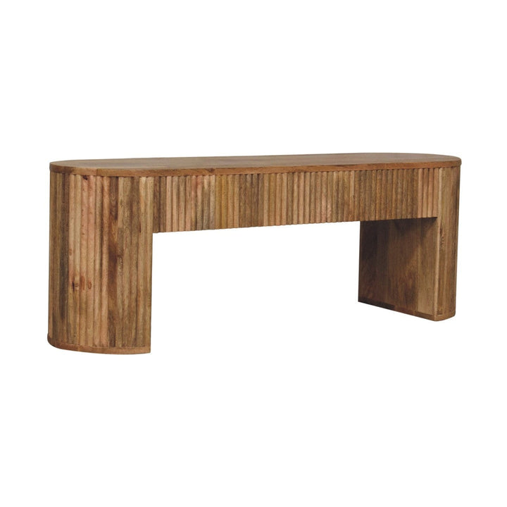 Rustic Soba Straight TV Stand - Solid Mango Wood Entertainment Center for Living Room - product view 4 showing...