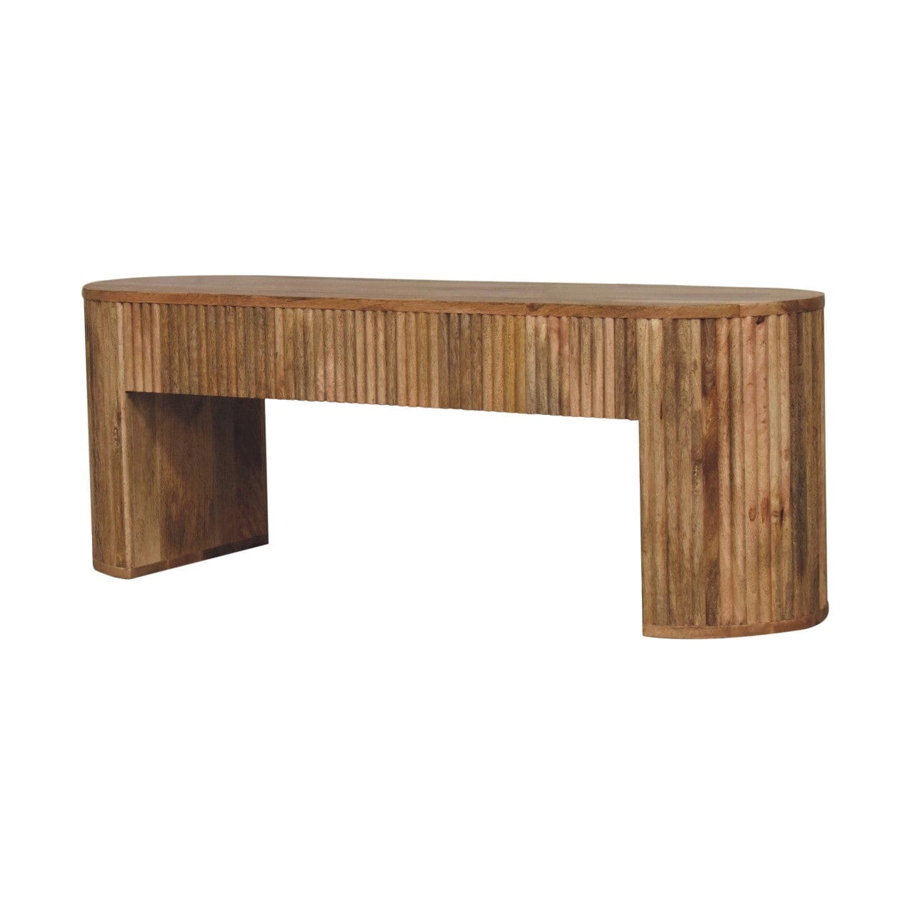Rustic Soba Straight TV Stand - Solid Mango Wood Entertainment Center for Living Room - product view 3 showing...
