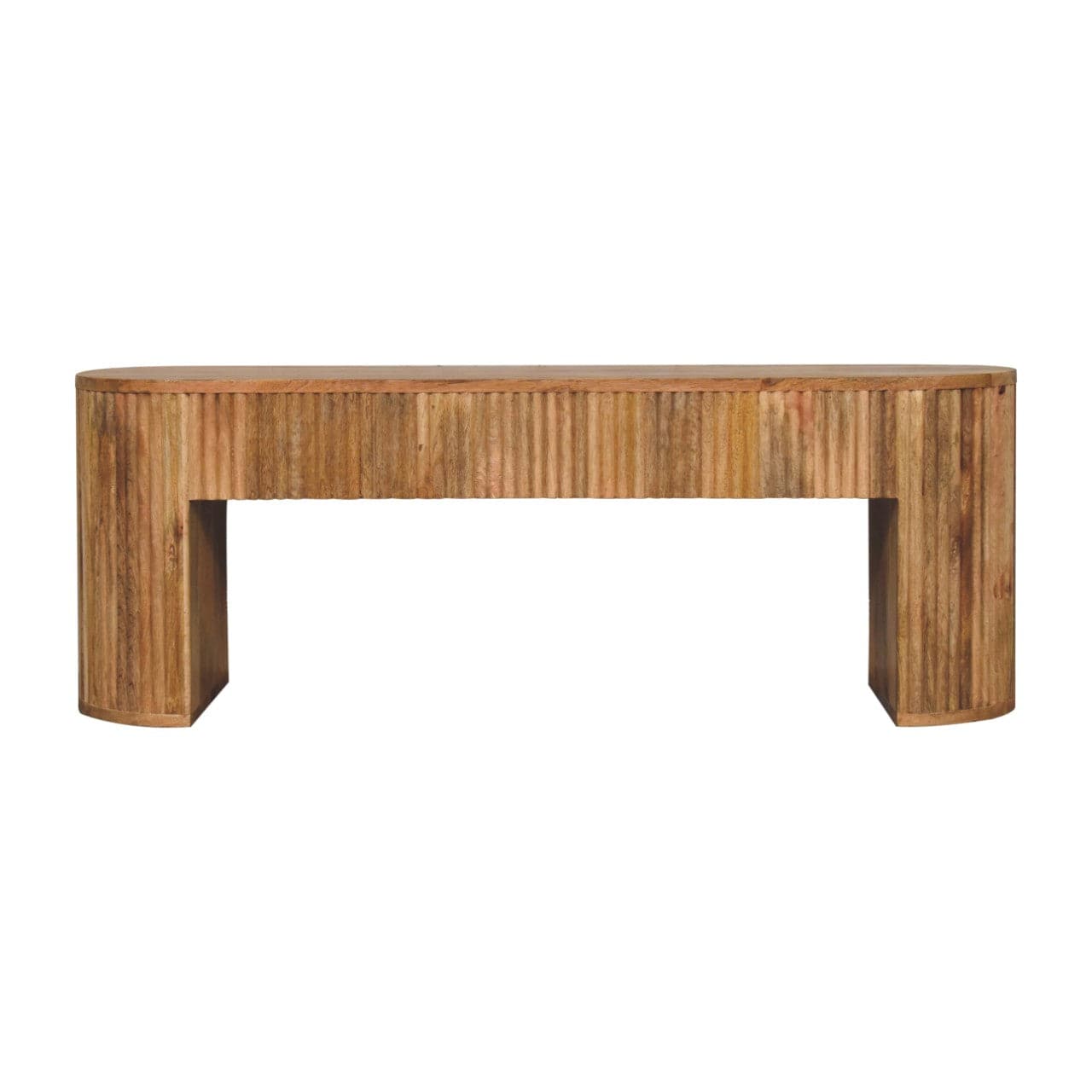 Rustic Soba Straight TV Stand - Solid Mango Wood Entertainment Center for Living Room - product view 2 showing...