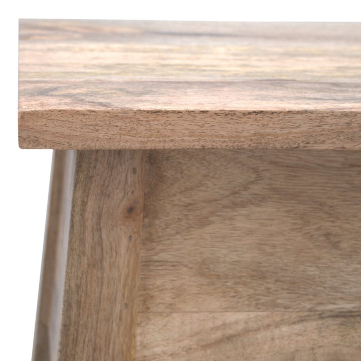 Solid Wood Lid Up Storage Bench - Solid Mango Wood Seating Furniture for Entryway - product view 8 showing handcrafted...