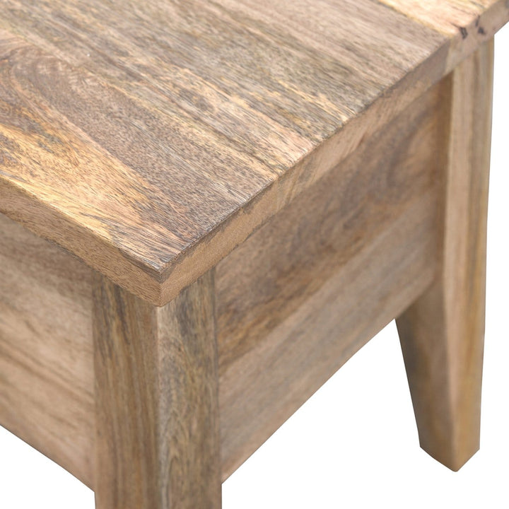Solid Wood Lid Up Storage Bench - Solid Mango Wood Seating Furniture for Entryway - product view 7 showing handcrafted...