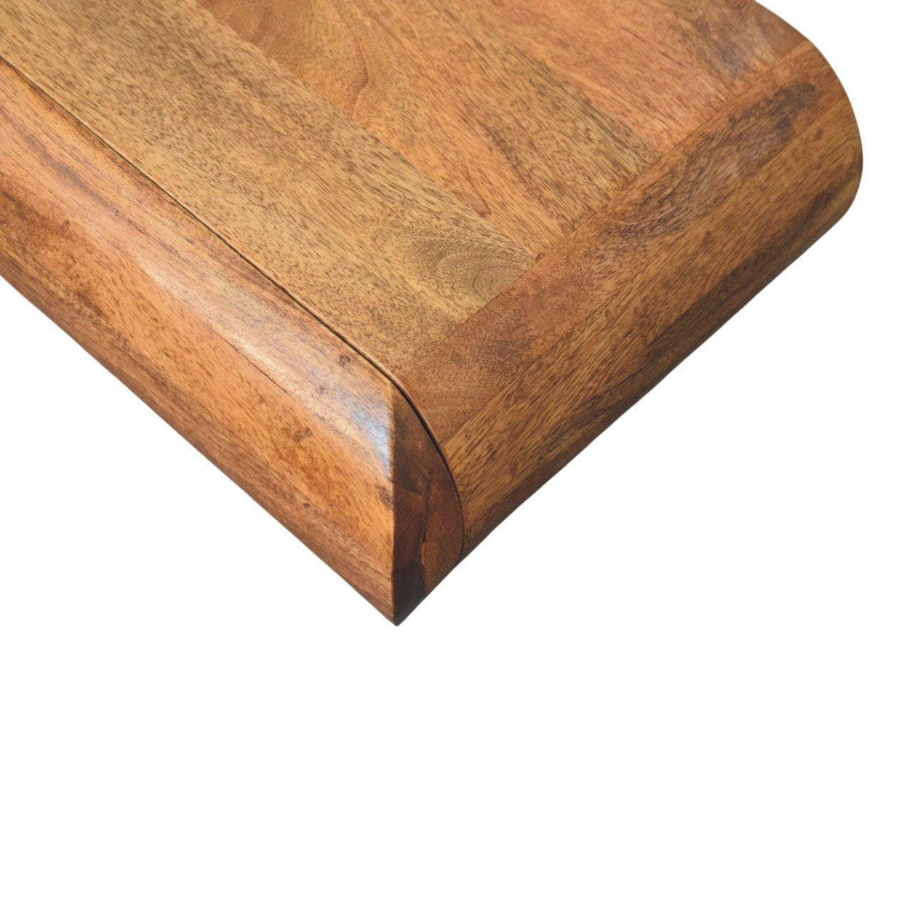 Rustic Solis Floating Nightstand - Solid Mango Wood Bedside Table for Bedroom - product view 6 showing handcrafted solid...