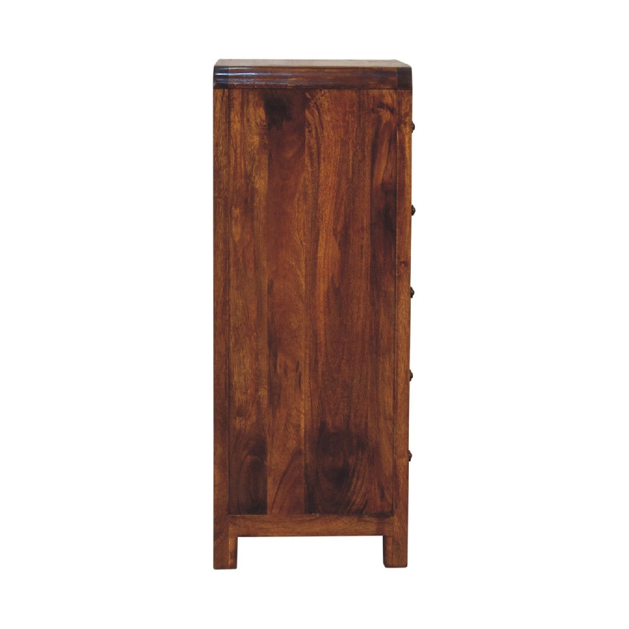 Mid-Century Modern Tallboy Dresser - Solid Mango Wood Storage Chest for Bedroom - product view 9 showing handcrafted...