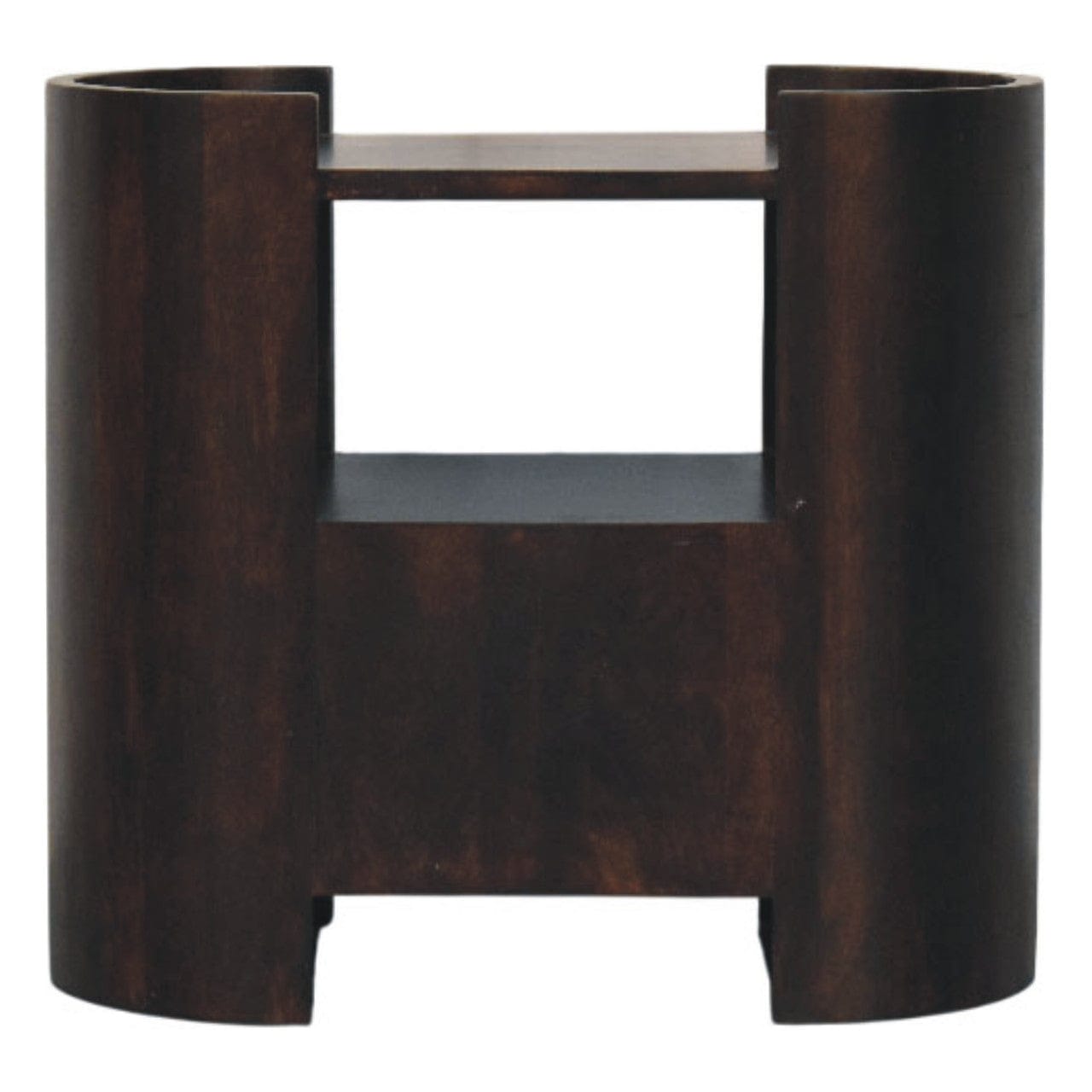 Valencia Nightstand - Solid Mango Wood Bedside Table for Bedroom - product view 7 showing handcrafted solid mango wood...