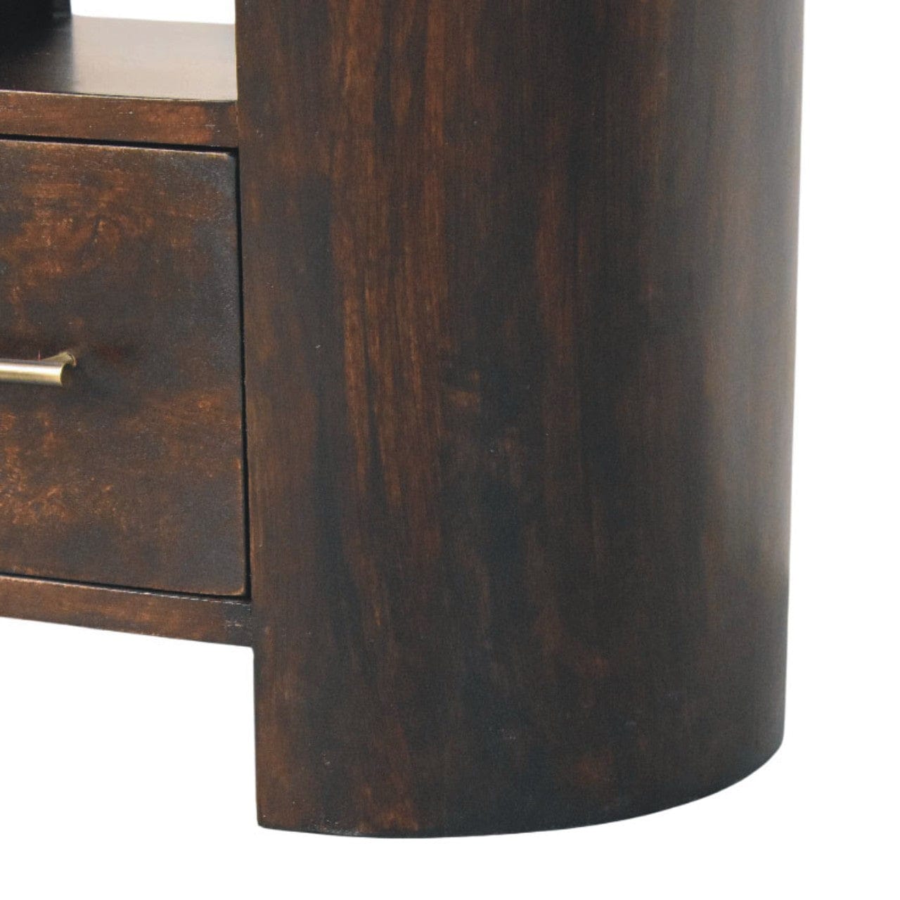 Valencia Nightstand - Solid Mango Wood Bedside Table for Bedroom - product view 6 showing handcrafted solid mango wood...