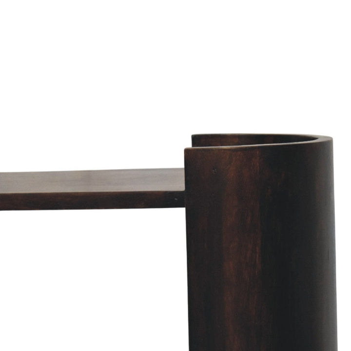 Valencia Nightstand - Solid Mango Wood Bedside Table for Bedroom - product view 4 showing handcrafted solid mango wood...
