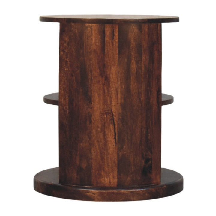 Rustic Ventura End Table - Solid Mango Wood Side Table for Living Room - product view 7 showing handcrafted solid mango...