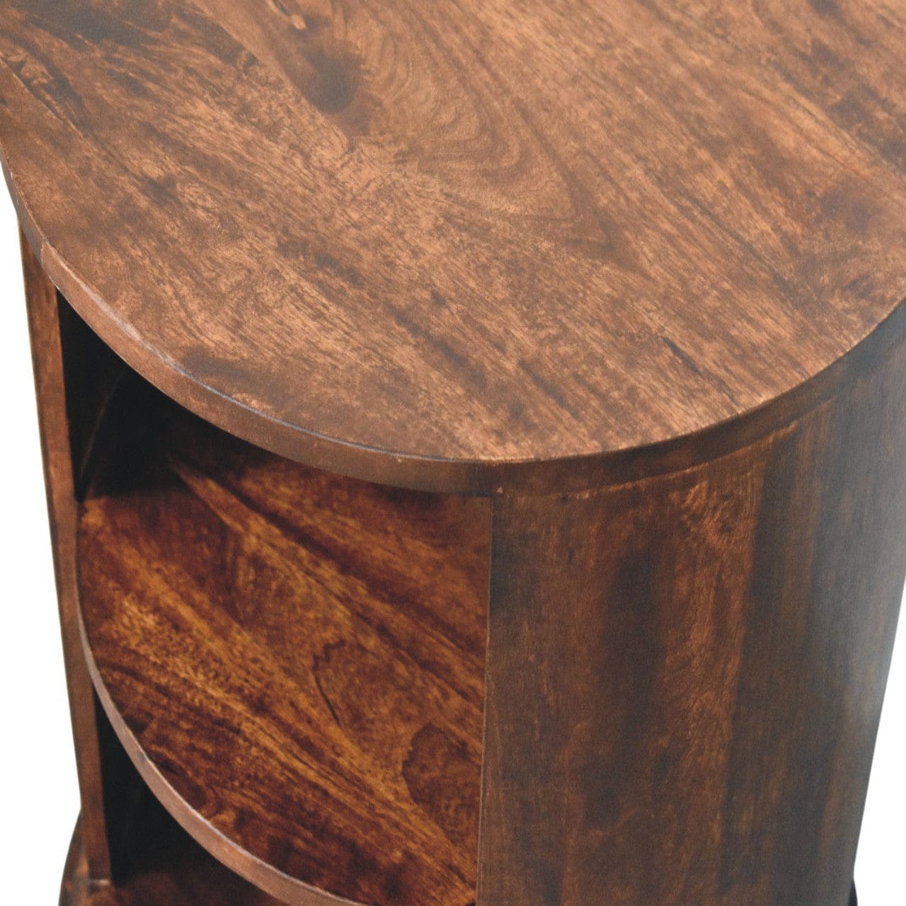 Rustic Ventura End Table - Solid Mango Wood Side Table for Living Room - product view 5 showing handcrafted solid mango...