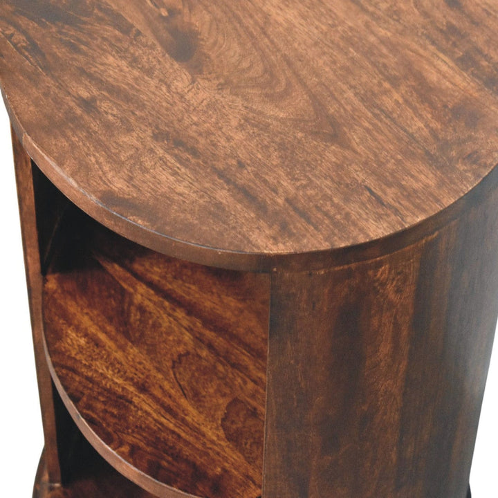 Rustic Ventura End Table - Solid Mango Wood Side Table for Living Room - product view 5 showing handcrafted solid mango...