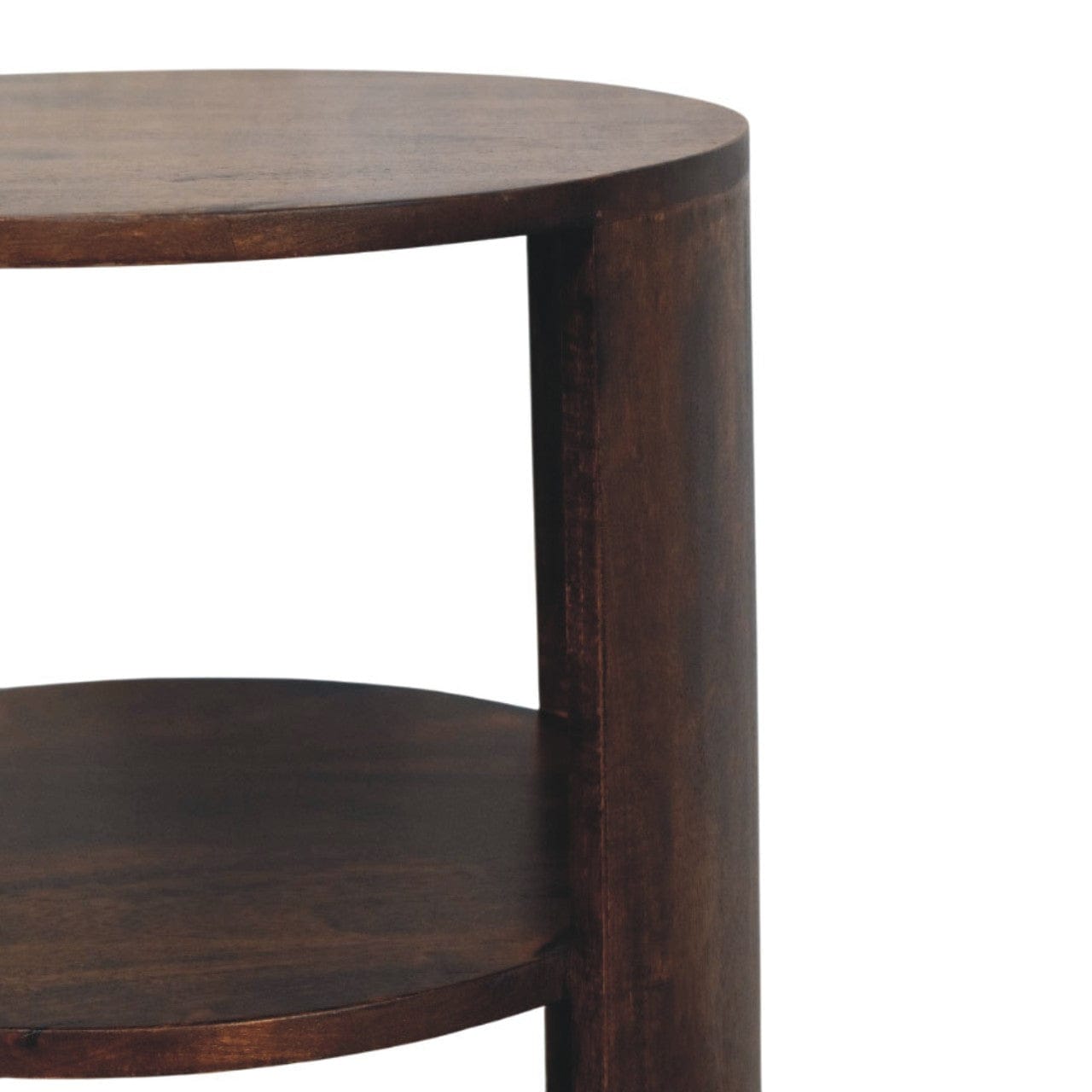 Rustic Ventura End Table - Solid Mango Wood Side Table for Living Room - product view 4 showing handcrafted solid mango...
