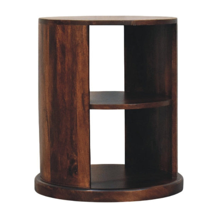 Rustic Ventura End Table - Solid Mango Wood Side Table for Living Room - product view 3 showing handcrafted solid mango...