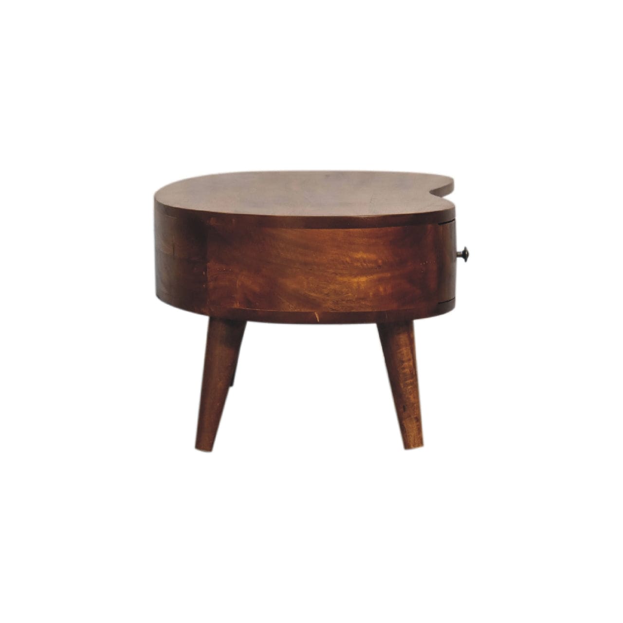 Mini Chesnut Wave Coffee Table - Solid Mango Wood Center Table for Living Room - product view 9 showing handcrafted solid...