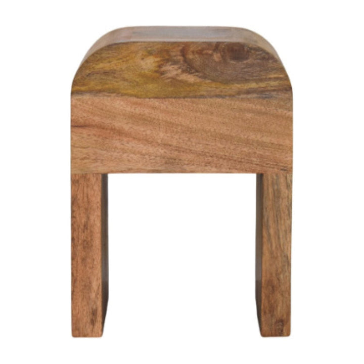 Mini Darcy Oak-ish Nightstand - Solid Mango Wood Bedside Table for Bedroom - product view 9 showing handcrafted solid...