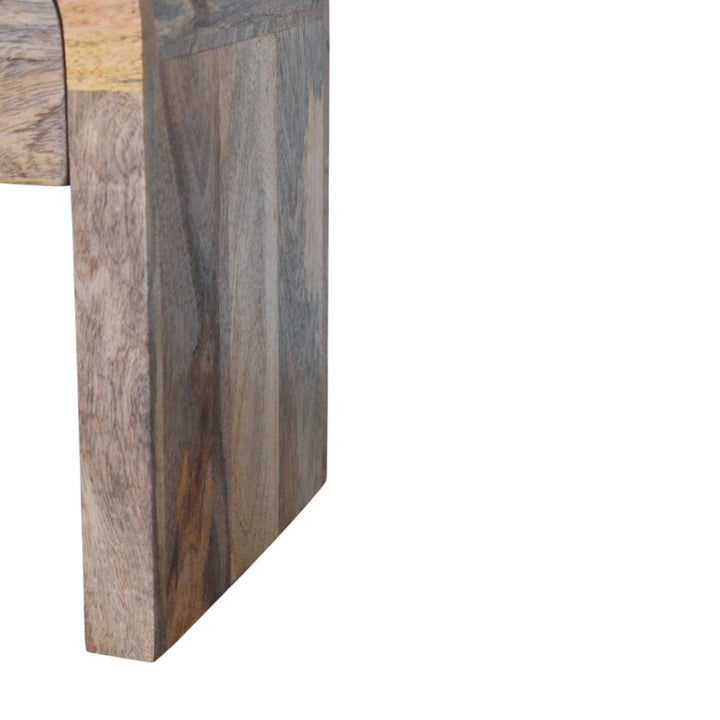 Mini Darcy Oak-ish Nightstand - Solid Mango Wood Bedside Table for Bedroom - product view 7 showing handcrafted solid...