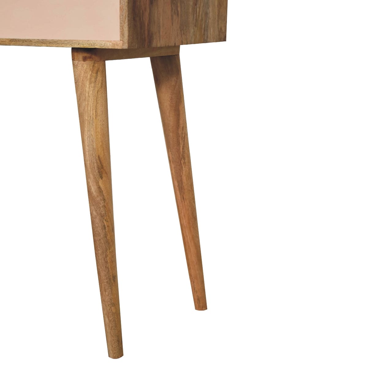 Mini Pink Dressing Table - Solid Mango Wood Vanity Table for Bedroom - product view 8 showing handcrafted solid mango...