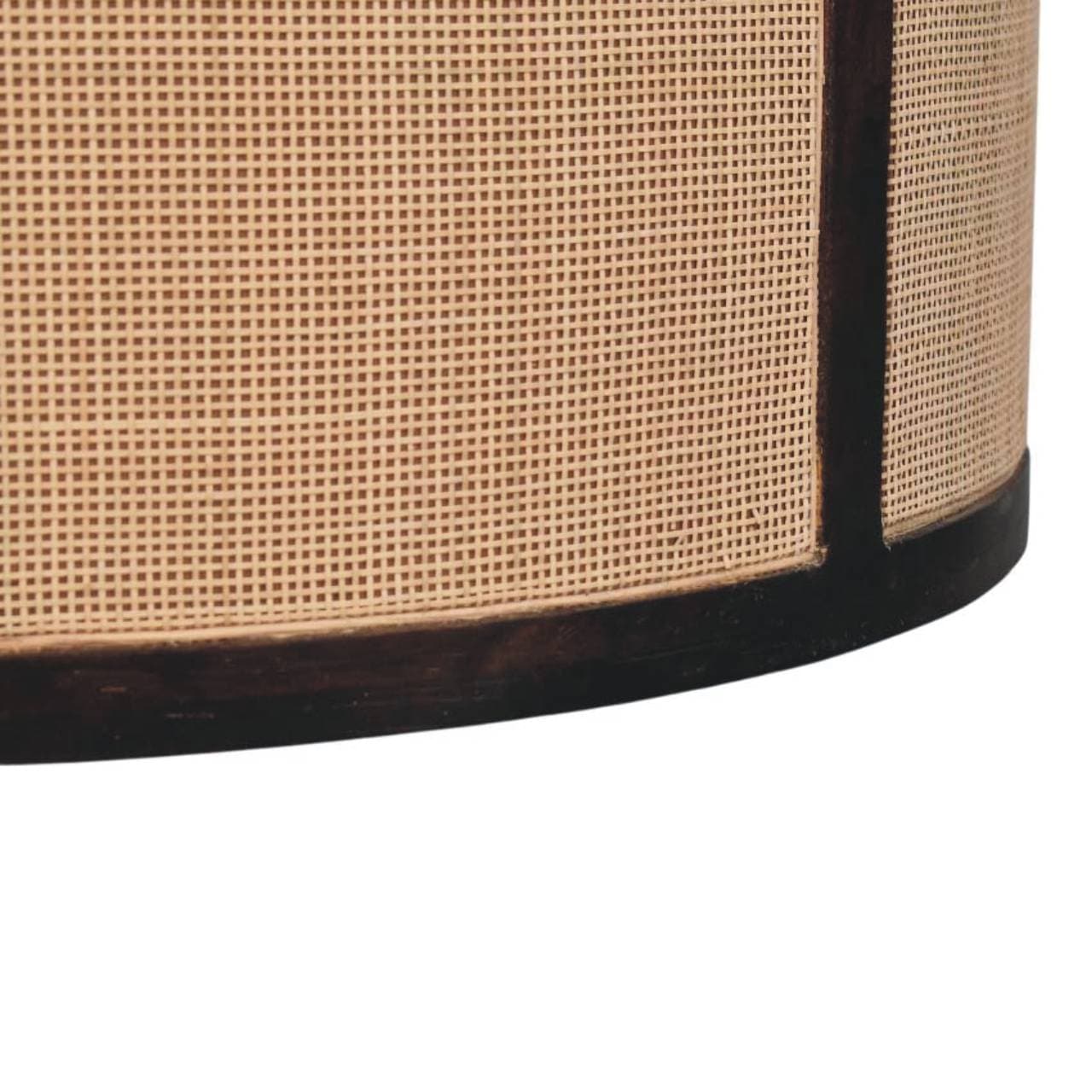 Monaco Round Rattan Coffee Table - Solid Mango Wood Center Table for Living Room - product view 8 showing handcrafted...