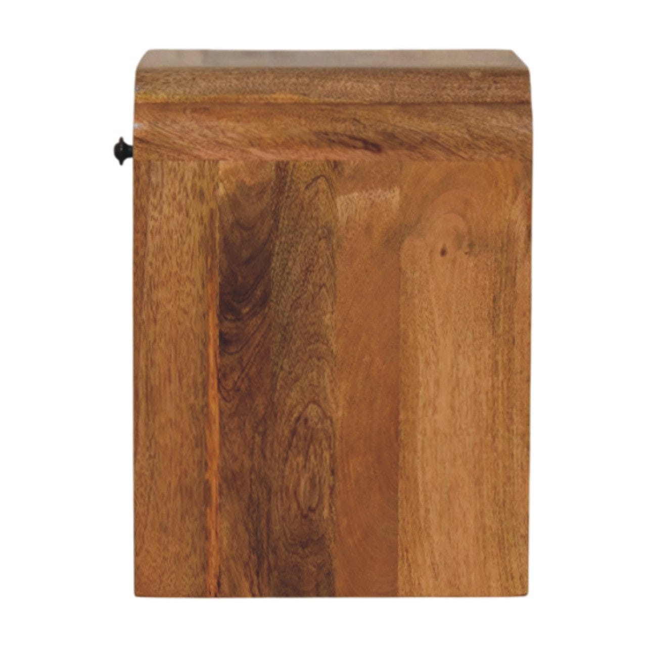 Newton Mini Oak-ish Nightstand - Solid Mango Wood Bedside Table for Bedroom - product view 8 showing handcrafted solid...