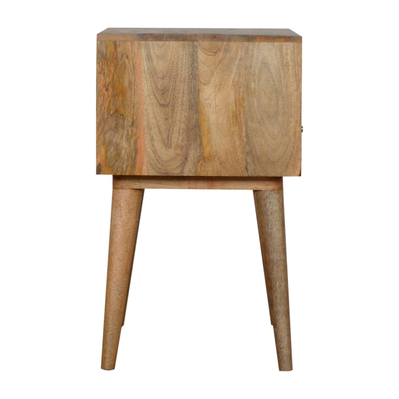 Assorted Oak-ish Open Slot Nightstand - Solid Mango Wood Bedside Table for Bedroom - main view showing handcrafted solid...