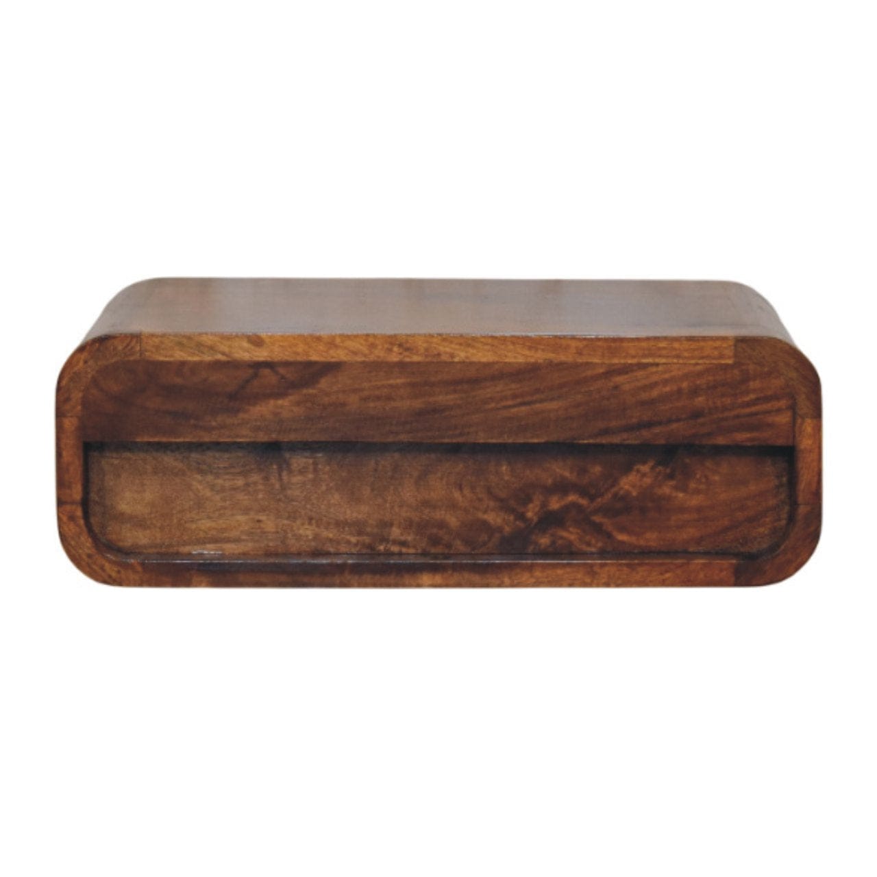 Avora Wall-Mounted Chestnut 1 Drawer Nightstand - Solid Mango Wood Bedside Table for Bedroom - product view 9 showing...