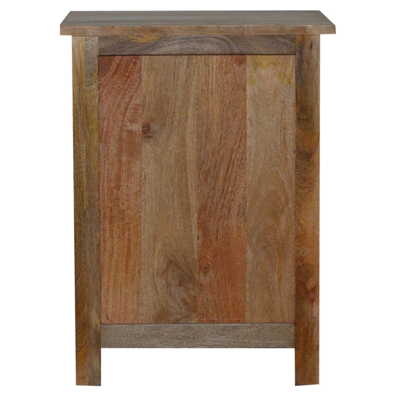 Farmhouse Country Style Nightstand - Solid Mango Wood Bedside Table for Bedroom - product view 7 showing handcrafted...