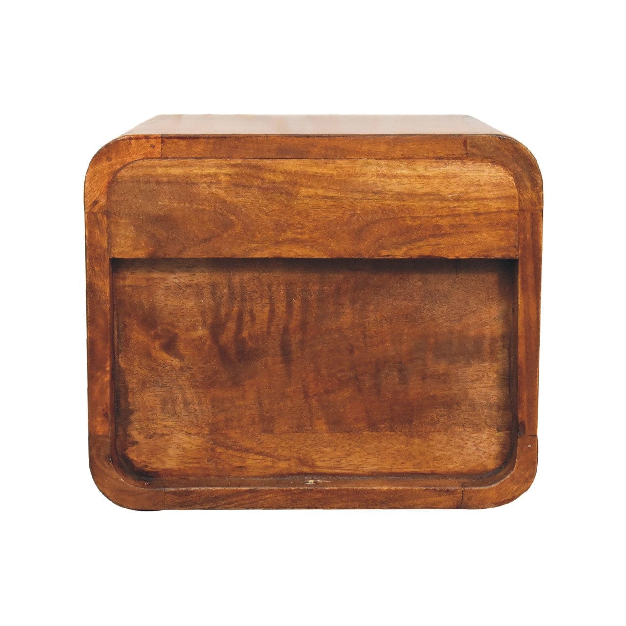 Mid-Century Modern Floating Mini Chestnut Nightstand - Solid Mango Wood Bedside Table for Bedroom - product view 9...