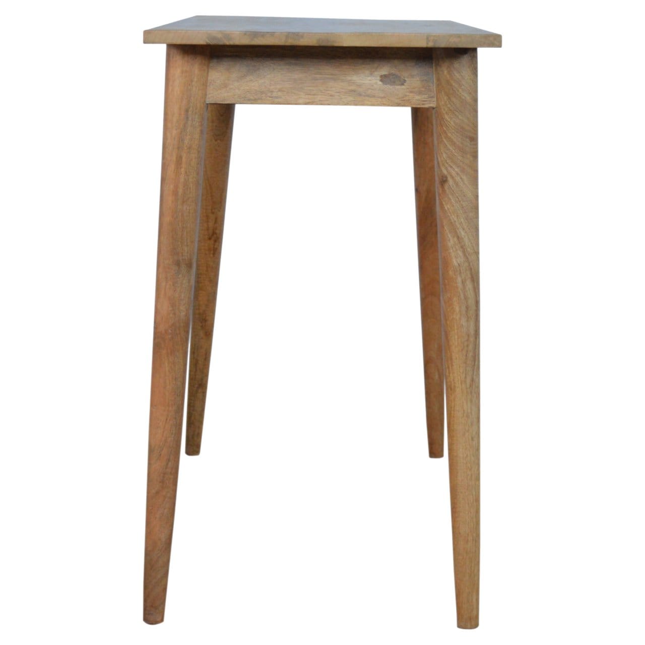 Nordic 2 Drawer Writing Desk - Solid Mango Wood Writing Table for Home Office - product view 7 showing handcrafted solid...