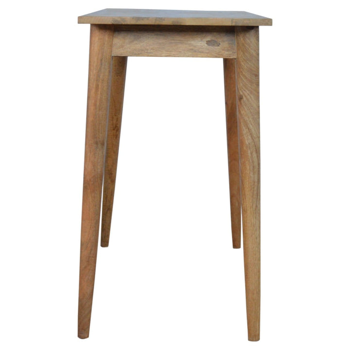 Nordic 2 Drawer Writing Desk - Solid Mango Wood Writing Table for Home Office - product view 7 showing handcrafted solid...