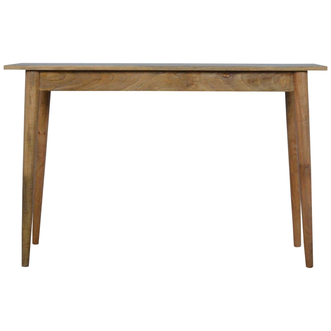 Nordic 2 Drawer Writing Desk - Solid Mango Wood Writing Table for Home Office - product view 6 showing handcrafted solid...