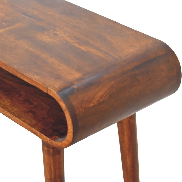 Nordic Amaya Style Console Table - Solid Mango Wood Hallway Console for Entryway - product view 6 showing handcrafted...