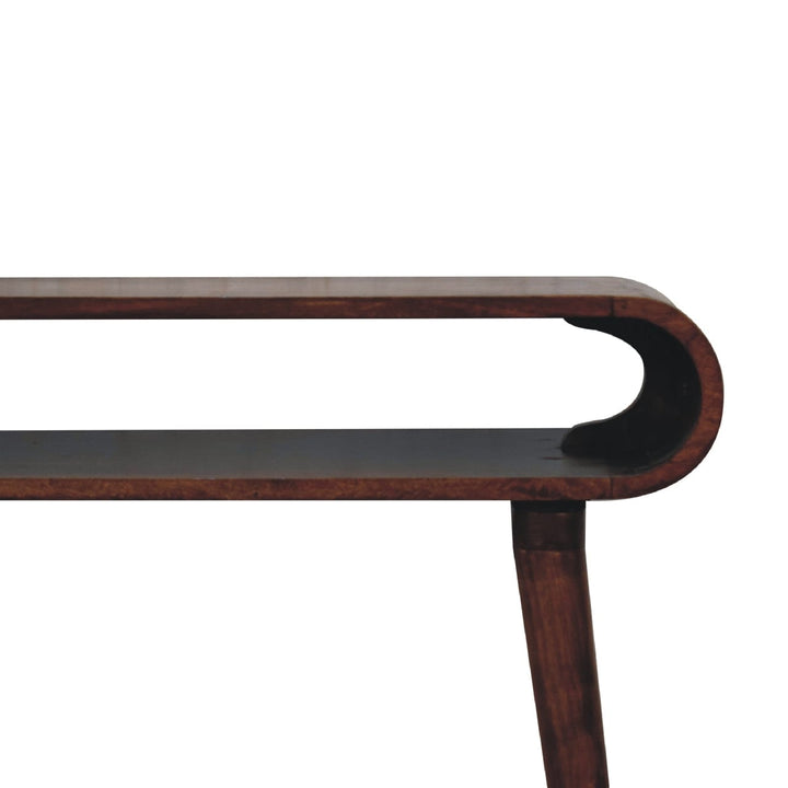Nordic Amaya Style Console Table - Solid Mango Wood Hallway Console for Entryway - product view 5 showing handcrafted...