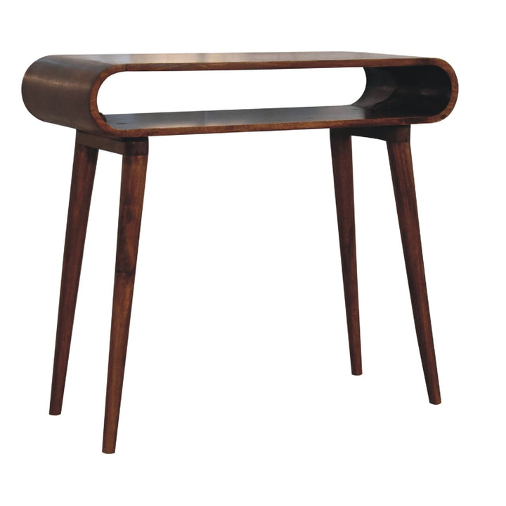 Nordic Amaya Style Console Table - Solid Mango Wood Hallway Console for Entryway - product view 4 showing handcrafted...