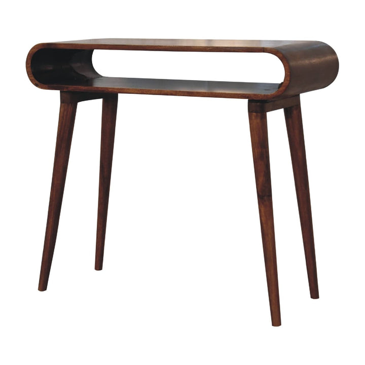Nordic Amaya Style Console Table - Solid Mango Wood Hallway Console for Entryway - product view 3 showing handcrafted...