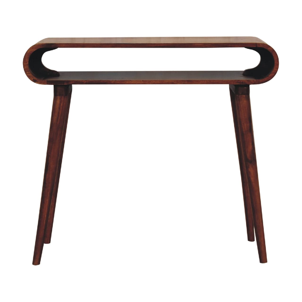 Nordic Amaya Style Console Table - Solid Mango Wood Hallway Console for Entryway - product view 2 showing handcrafted...