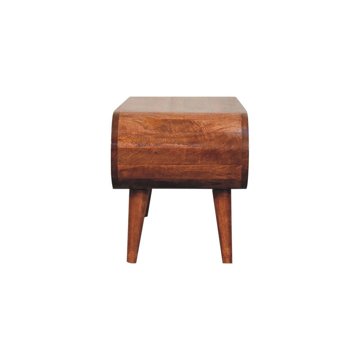 Nordic Amaya Style Honey Caramel Coffee Table - Solid Mango Wood Center Table for Living Room - product view 9 showing...