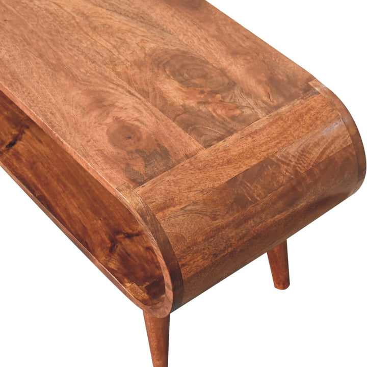 Nordic Amaya Style Honey Caramel Coffee Table - Solid Mango Wood Center Table for Living Room - product view 8 showing...