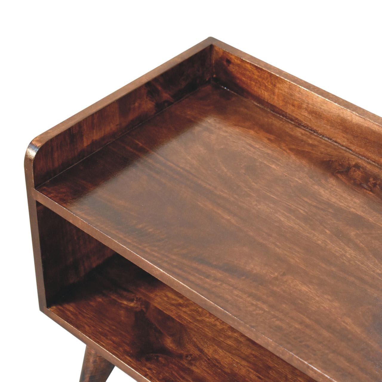 Nordic California Walnut Storage Bench - Solid Mango Wood Seating Furniture for Entryway - product view 6 showing...