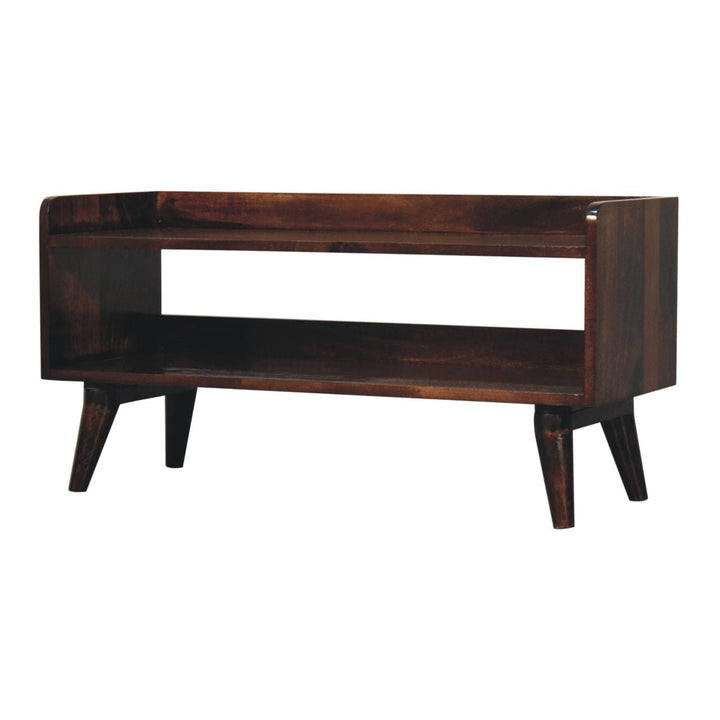 Nordic California Walnut Storage Bench - Solid Mango Wood Seating Furniture for Entryway - product view 4 showing...