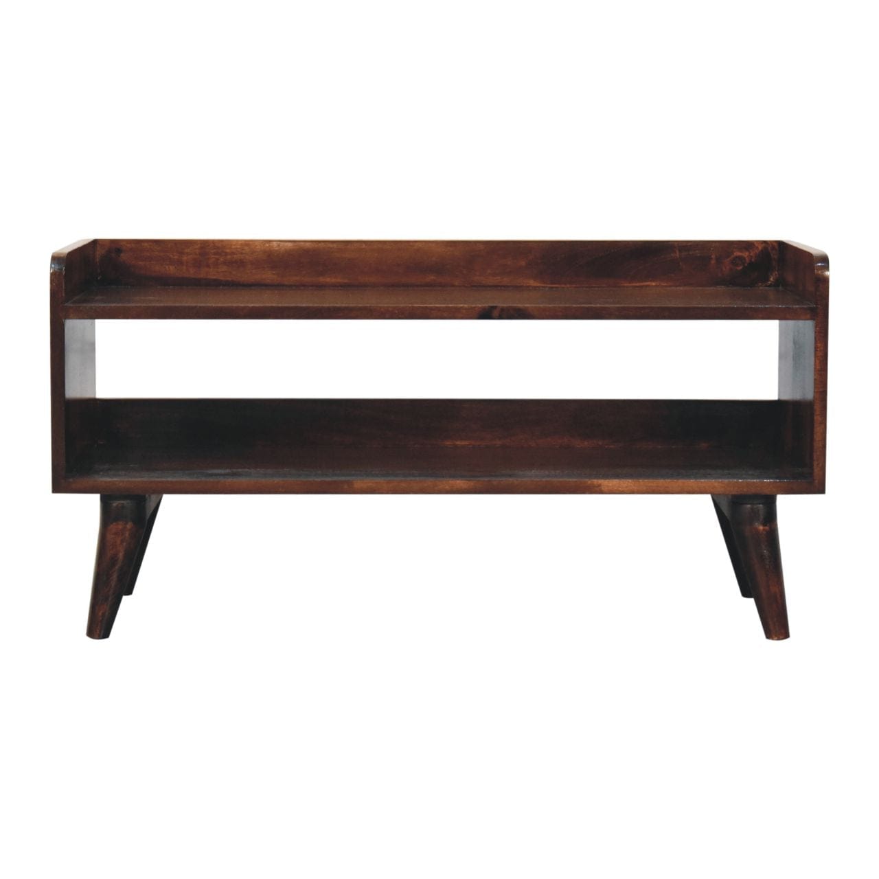 Nordic California Walnut Storage Bench - Solid Mango Wood Seating Furniture for Entryway - product view 2 showing...