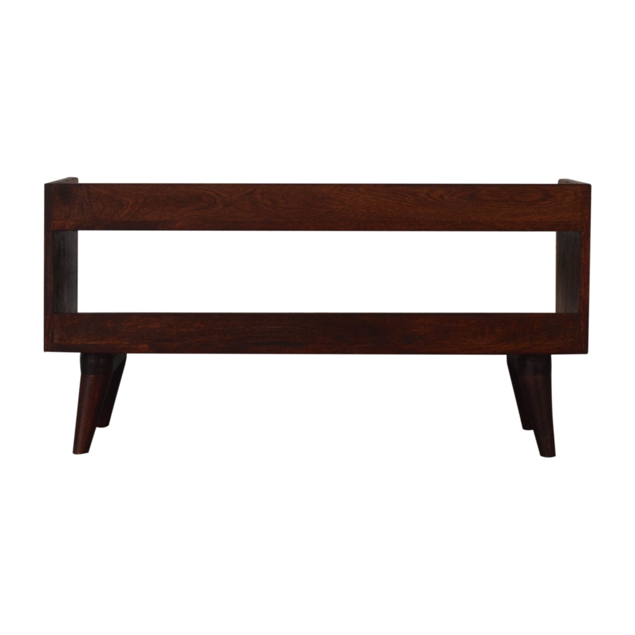 Nordic Cherry Storage Bench - Solid Mango Wood Seating Furniture for Entryway - product view 7 showing handcrafted solid...