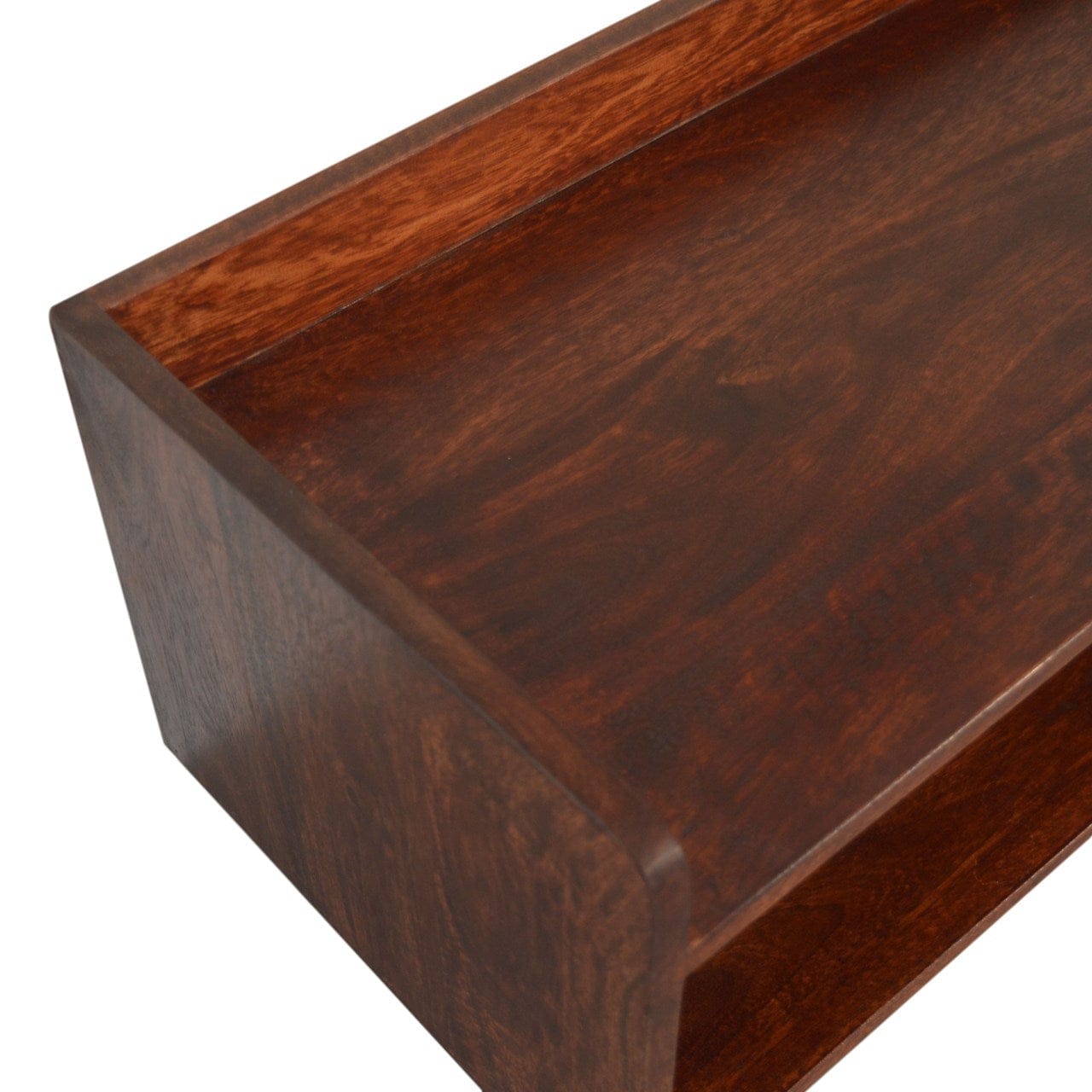 Nordic Cherry Storage Bench - Solid Mango Wood Seating Furniture for Entryway - product view 4 showing handcrafted solid...