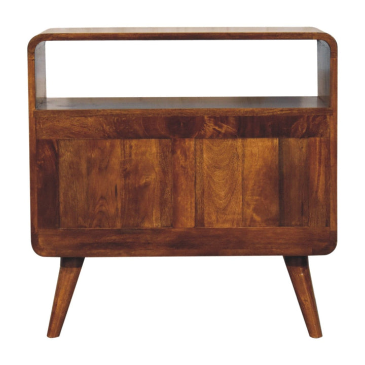 Nordic Curved Charm Dresser - Solid Mango Wood Storage Chest for Bedroom - product view 9 showing handcrafted solid mango...