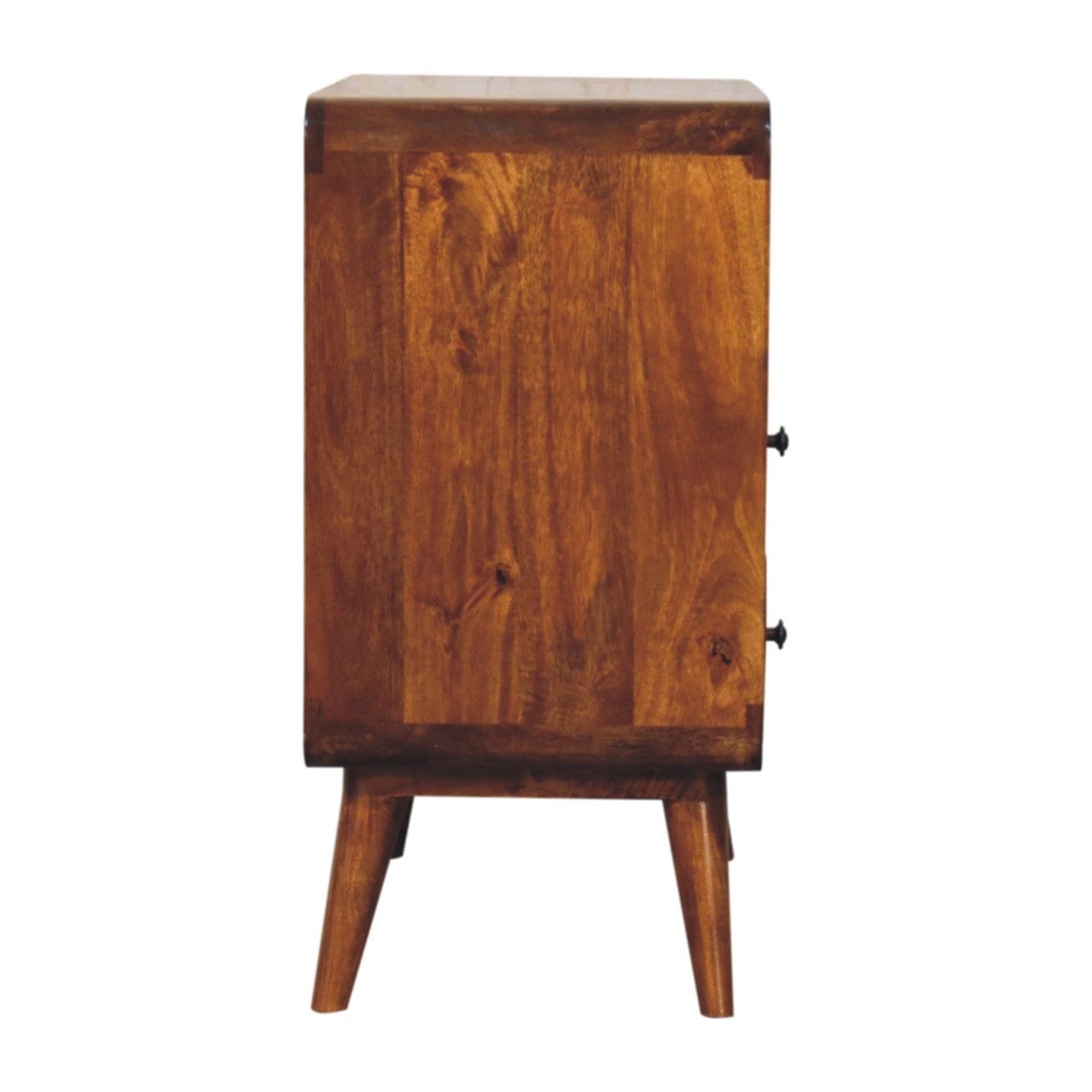 Nordic Curved Charm Dresser - Solid Mango Wood Storage Chest for Bedroom - product view 8 showing handcrafted solid mango...