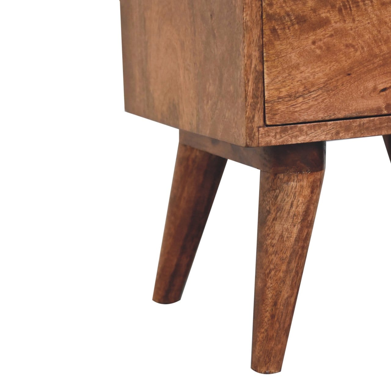 Nordic Honey Caramel Style 4 Drawer Multi Nightstand - Solid Mango Wood Bedside Table for Bedroom - product view 8...